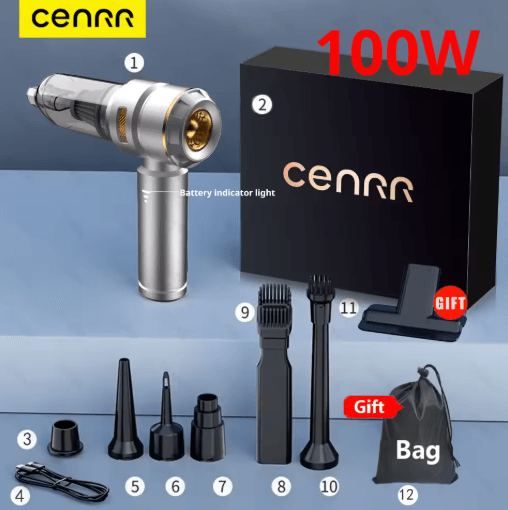 CENRR 998000PA Cordless Car Vacuum Cleaner Powerful Handheld Wireless Vacuum and Air Gun for Vehicles