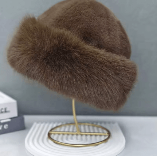 Womens Furry Winter Hat Korean Style Thickened Mongolian Faux Fur Hat for Autumn and Winter