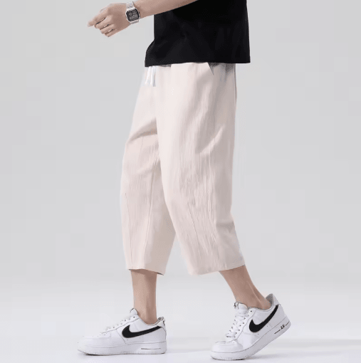 Mens Summer Linen Cotton Shorts Lightweight Casual Straight Shorts for Gym and Beach