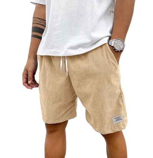 Mens Corduroy Casual Shorts Lightweight Summer Sweat Shorts for Streetwear and Beach