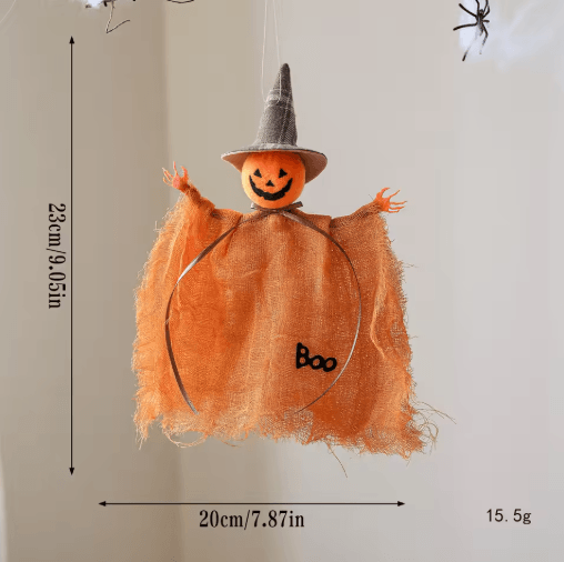 Halloween Mesh Hanging Decorations Ghost Pumpkin and Witch Sheer Silk Cloth Decor