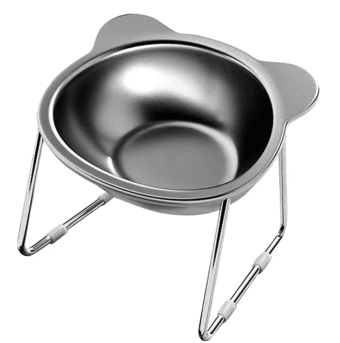 Stainless Steel Pet Bowl Slanted Anti Cervical Design Feeder for Cats and Dogs