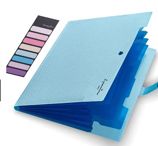 Expanding File Folder 5 Pocket A4 Document Organizer for School and Office