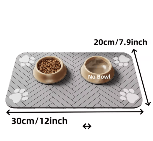 Absorbent Pet Feeding Mat with Waterproof Backing Quick Dry Placemat for Dogs and Cats
