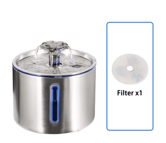 Stainless Steel Cat Water Fountain - 2.5L Automatic Pet Water Dispenser