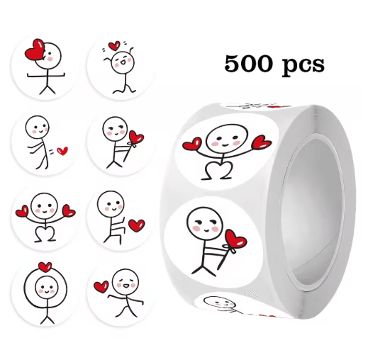 Sticker Everybody Up Matchstick People Thumbs-Up Stickers – 500pcs/Roll Self-Adhe | Inspire ...