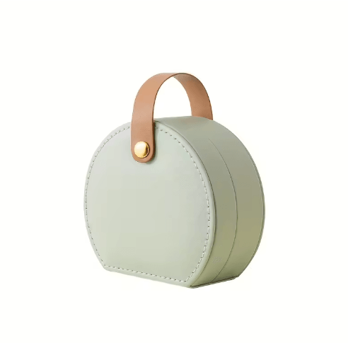 Semicircle Portable Jewelry Box - Mini Travel Jewelry Case Organizer