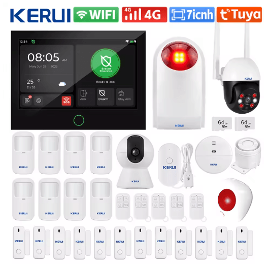 KERUI G70 Tuya Smart Home Alarm System - WiFi + 4G with 7 Touchscreen Panel