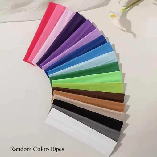 Elastic Knitted Hair Bands for Women – Solid Color Fashion Headbands for Sports, Yoga & Makeup