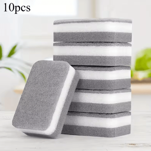 10-Pack Double-Sided Magic Cleaning Sponges for Scratch-Free Home Care