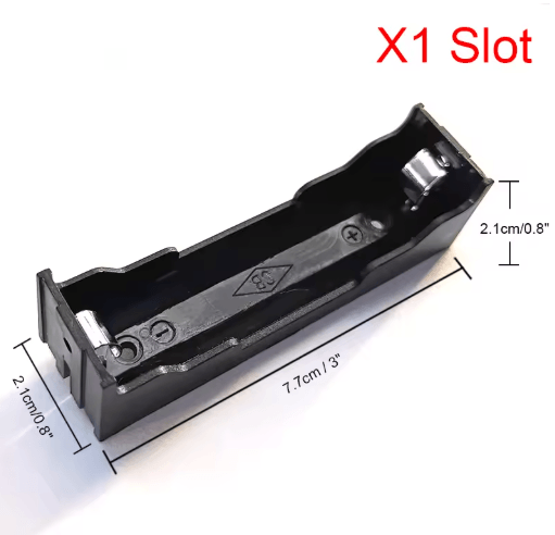 DIY ABS 18650 Battery Storage Case with Hard Pin (1-4 Slot Options)
