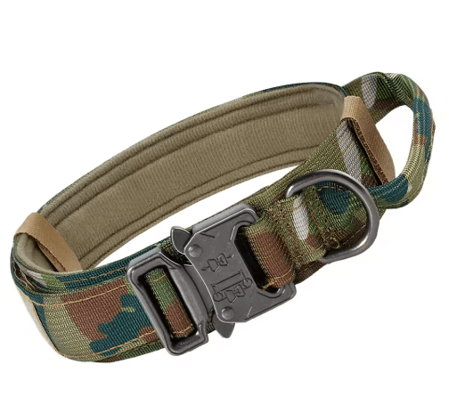 Heavy-Duty Tactical Dog Collar with Handle for Training & Walking