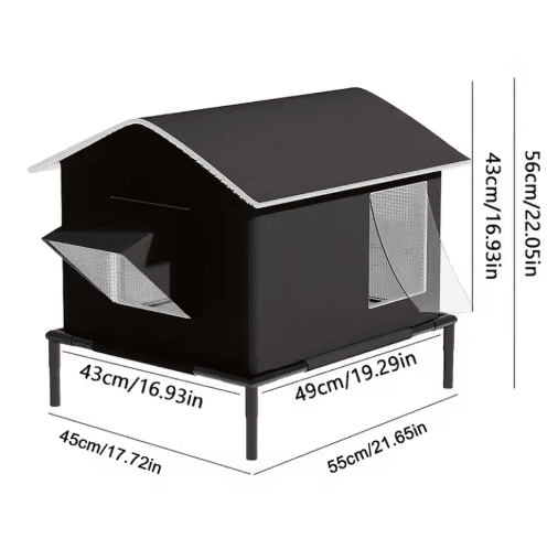 Elevated Moisture-Proof Pet House Bed for Cats & Small Dogs