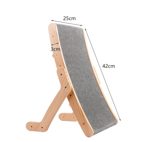 Premium 3-in-1 Wooden Cat Scratcher Board with Cozy Bed & Claw Couch