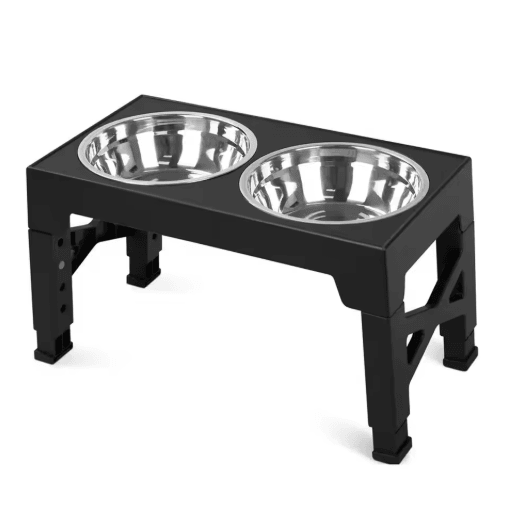 Adjustable Elevated Dog Feeder with Double Stainless Steel Dog Bowls for Small, Medium & Large Dogs