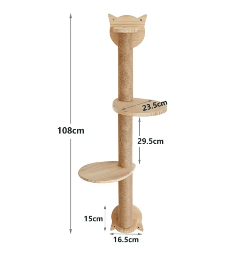 Wall-Mounted Cat Scratching Posts with Dual Perches Sisal Cat Tree Tower Climbing Shelves