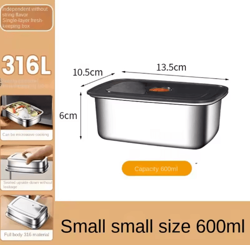 304 Stainless Steel Leak-Proof Bento Lunch Box for Storage & Travel