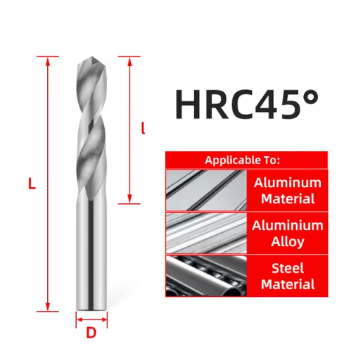 TOOLEYE Tungsten Steel Carbide Drill Bits for Precision Metalworking (1.0-20.0mm)