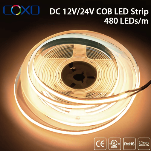 ProGlow UL-Listed High-Density COB LED Strip Light (16.4ft, RA90)