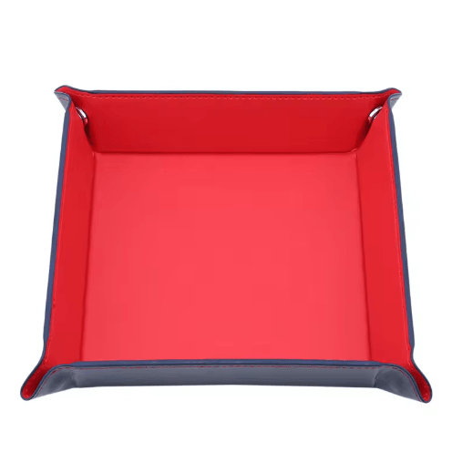 PU Leather Folding Valet Tray Organizer for Desk and Travel