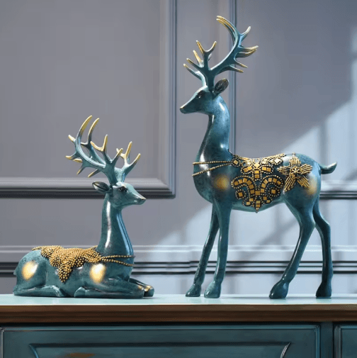 Nordic Deer Head Resin Sculpture Modern Home Decor | Inspire Uplift