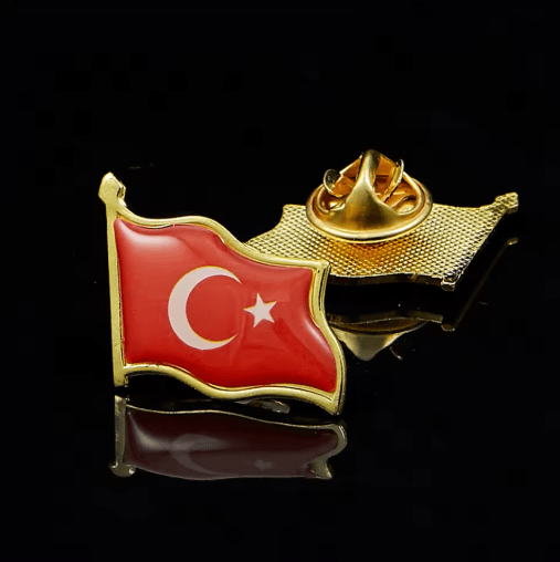 Turkey National Flag Enamel Lapel Pin Retro Badge