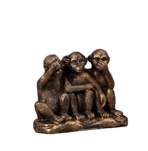 Creative Three Wise Monkeys Resin Figurine for Home Decor & Gifting