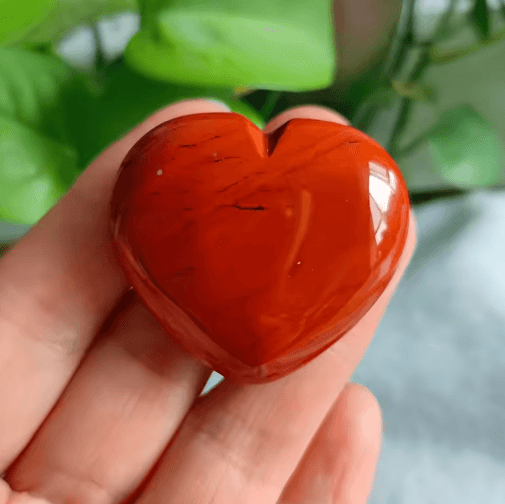 Natural Red Jasper Heart Pendant Decorative Stone Accent for Home, Gifts & Jewelry