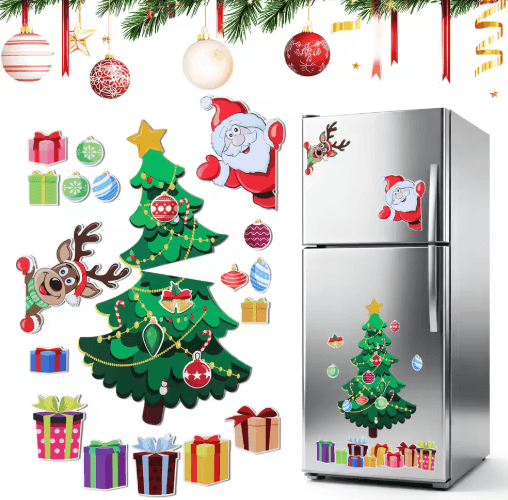 Christmas Tree Refrigerator Magnetic Stickers Small Holiday | Inspire ...