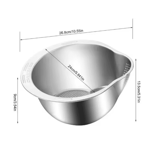 Stainless Steel 304 Rice Washer Strainer Bowl Multi Use Rice Sieve & Colander for Kitchen