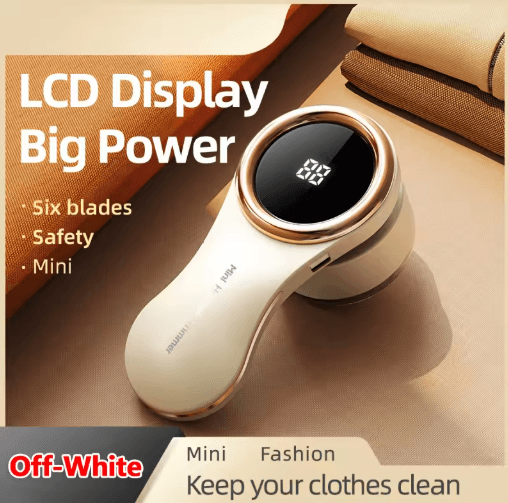 USB Rechargeable Electric Lint Remover with LCD Display – Portable Fabric Shaver for Clothes and Sweaters