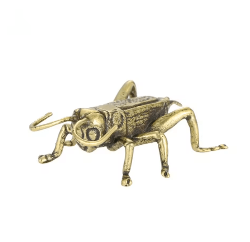Solid Brass Cricket Miniature Figurine Retro Desktop Ornament