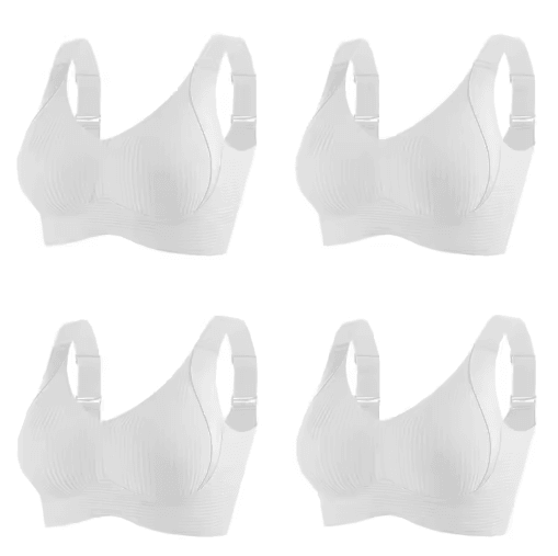 FallSweet 4-Piece Wireless Push Up Seamless Plus Size Bralette Set