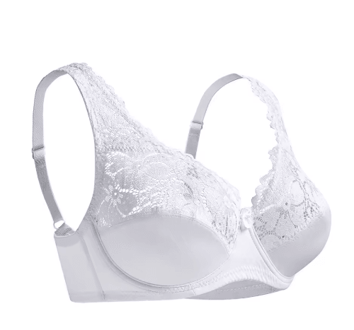 Floral Sheer Plus Size Lace Bra with Underwire Support