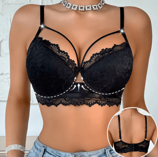 Elegant 3 to 4 Cup Lace Push Up Underwire Bra for Lift and Support