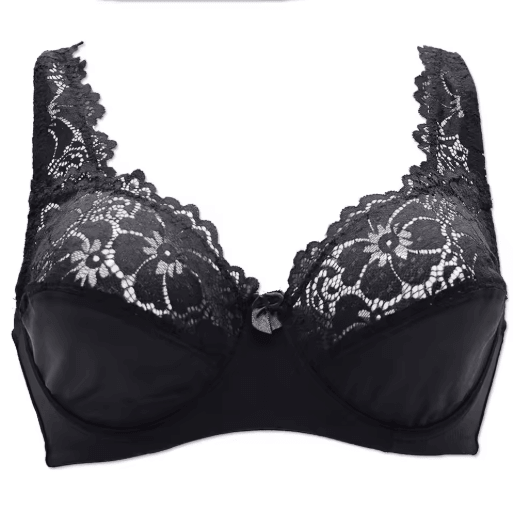 Floral Embroidered Plunge Lace Bra for Full Support and Confidence