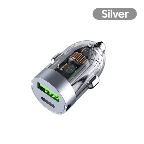 120W PD20W USB C Car Charger Mini Dual Port Fast Charging Adapter with Pull Ring