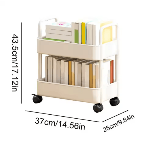 2 Tier Durable Rolling Trolley Multi Purpose Storage Cart