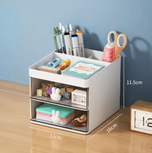 Compact Small Desk Organizer with Drawer for Office and Vanity