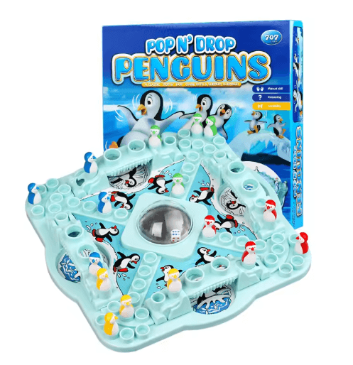 Penguin Chess Board Game Fun Family Challenge for 1-4 Players