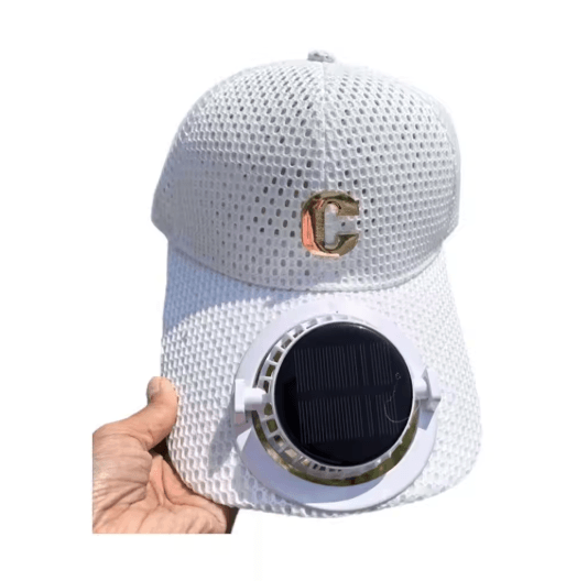 Solar Powered Fan Trucker Snapback Hat with Breathable Mesh for Outdoor Fishing and Summer Work