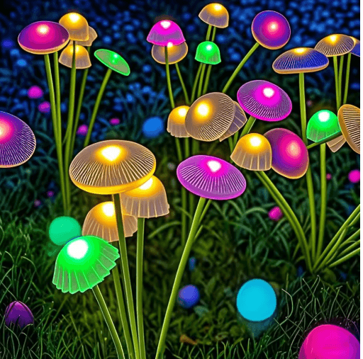 Solar Mushroom Garden Lights Dual Mode LED Jellyfish Pathway Decor