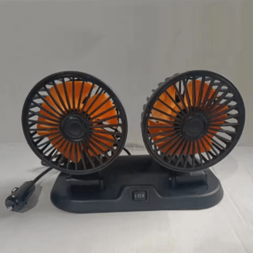 CoolDrive Dual Head USB Car Fan Adjustable 2 Speed Dashboard Cooling Fan for 5V 12V to 24V Vehicles