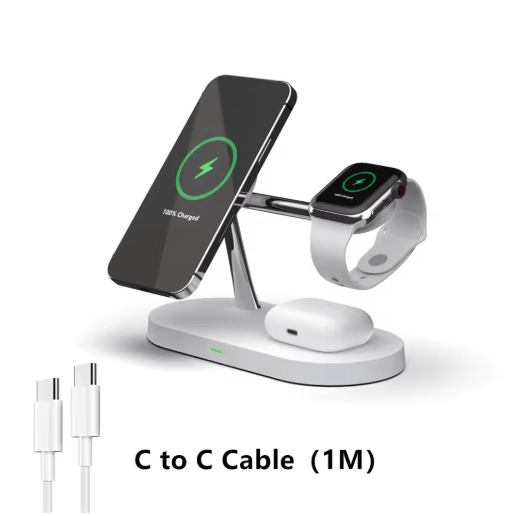 PowerNest 3-in-1 Wireless Charging Stand – Fast Charging Station for iPhone, Apple Watch & AirPods
