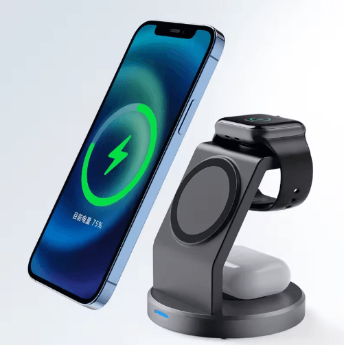 3-in-1 MagSafe Magnetic Wireless Charging Stand - Fast Charging Station for iPhone, Apple Watch & AirPods