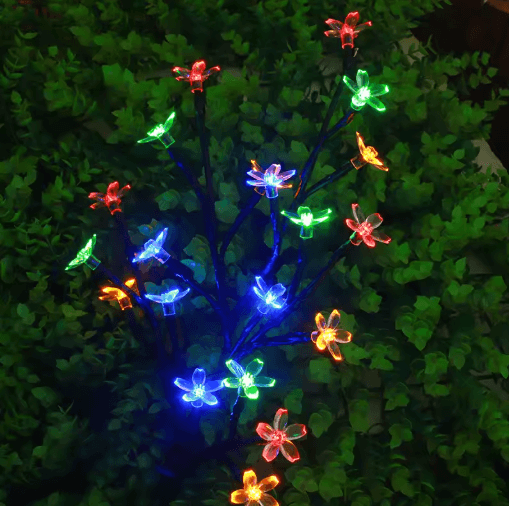 Solar Cherry Blossom Garden Lights – 20 LED Outdoor Flower Pathway Decor