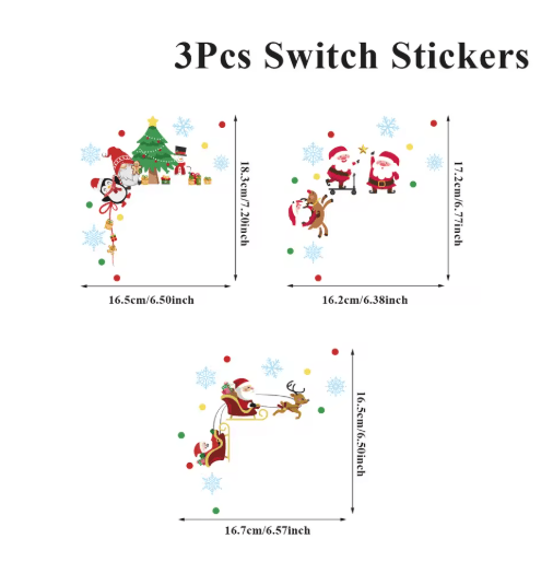 Santa Claus Christmas Light Switch Sticker - Festive Holiday Wall Decal