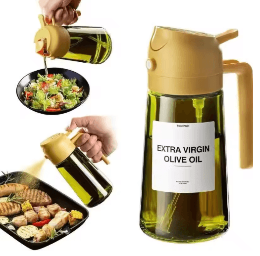 470ML Dark Glass 2-in-1 Olive Oil Sprayer & Dispenser Bottle
