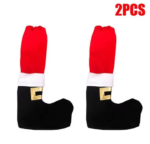Festive Christmas Chair Leg Covers - Santa Chair Leg Socks for Holiday Table & Dining Decor