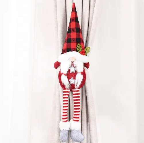 Cute Santa Curtain Buckle Plush โ Christmas Curtain Tieback Decoration for Kids